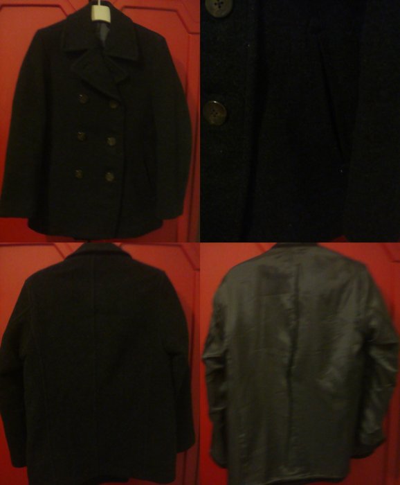 深灰色 UNIQLO 短版海軍外套 pea coat  二手   S