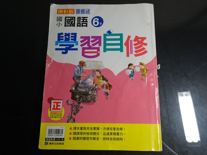 *【鑽石城二手書】國小參考書 99課綱 國小 國語 6下六下 自修 康軒出版091 有寫大部份