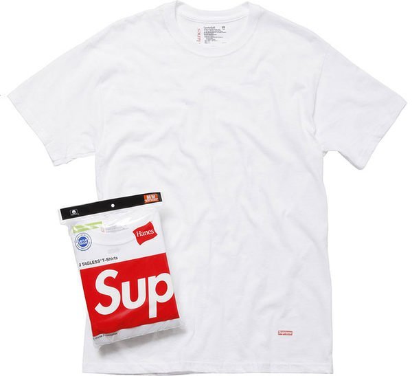 【超搶手】全新正品2015 熱賣款 Supreme x Hanes Tagless Tee  S M L XL 一包三件