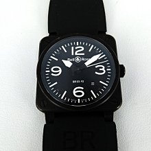 【一元起標+保固半年】Bell & Ross柏萊士(42mm)BR03-92全黑自動上鍊機械腕錶