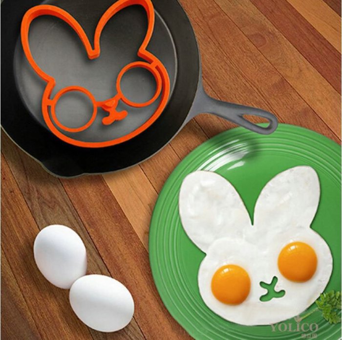 【悠立固】Y557 創意環保可愛白兔矽膠DIY 煎蛋器 動物矽膠煎蛋模具 蛋糕慕斯果凍 烘焙工具