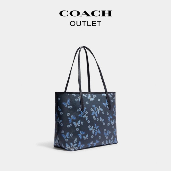 SUNDAY美國代購 COACH CH211 奧萊女包可愛蝴蝶印花CITY托特包