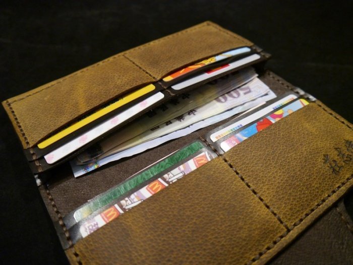 KH手工皮革工作室 MIT台灣製造全手作牛皮 長夾 長皮夾 錢包 手拿包 手機套皮夾 鈔票夾 信用卡夾 皮革縫線顏色可選