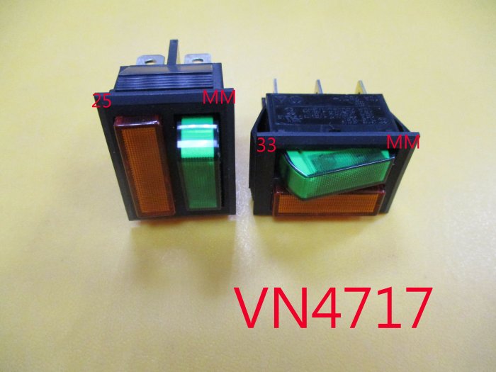 【全冠】 1顆15元.100顆1000元 5p10A250V 帶燈電源開關 翹板開關 按壓開關 按鍵開關 (VN4717