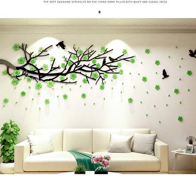 中國花鳥圖牆貼3體亞克力防水壁貼臥室客廳餐廳裝飾居牆貼畫 部分商品滿299發貨~