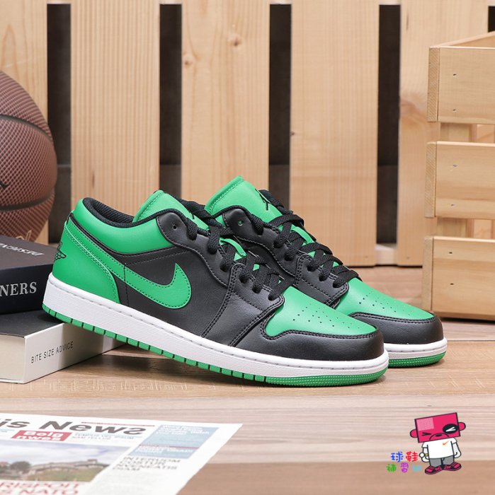 球鞋補習班NIKE AIR JORDAN 1 LOW LUCKY GREEN 黑綠復古休閒鞋553558