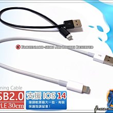 【浮若生夢SHOP】蘋果 Lightning To USB 30公分 傳輸充電線 iPhone XR 12 iOS14