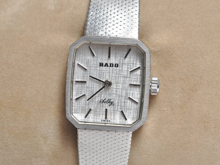 《寶萊精品》RADO 雷達銀白方型手動女子錶