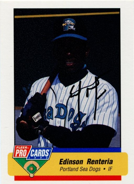 1997-99年連續兩年帶領球隊，拿下哥倫比亞職業棒球聯盟總冠軍~職棒三年兄弟象愛迪生1994年小聯盟親筆簽名新人卡