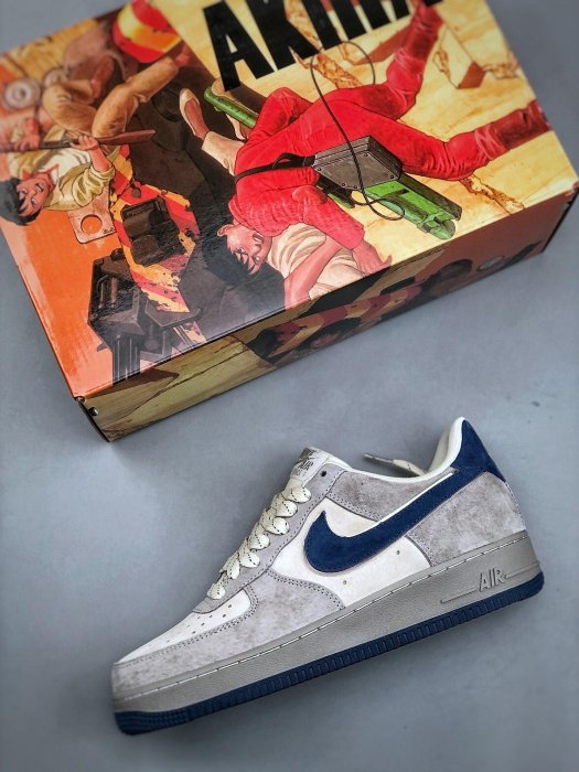 純原Nike Air Force 1 Low 07 大友克洋 麂皮灰藍原楦頭原紙板 打