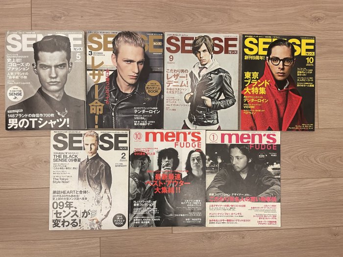 二手日本男性流行雜誌多本，Mens non-no, SENSE, Mens Fudge