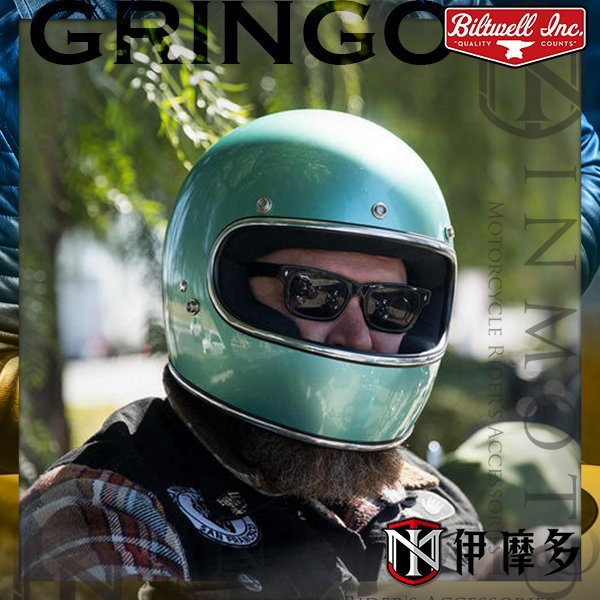 伊摩多※美國 Biltwell Gringo 全罩安全帽 復古 樂高帽 手縫內襯 哈雷 GLOSS SEA FOAM