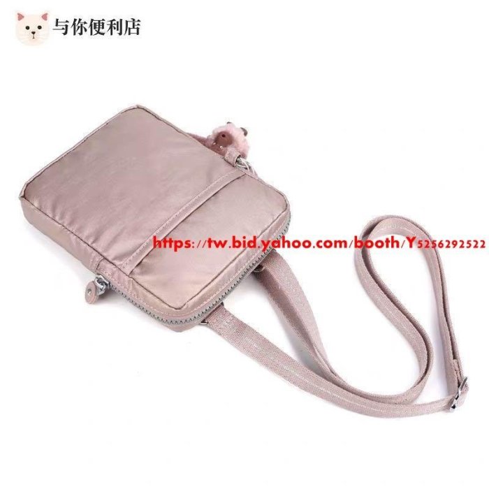 Kipling 猴子包 金屬銀灰 K12582 mini 手機包 隨身包 斜背包 護照 旅行 輕便 輕量 多夾層 多功能