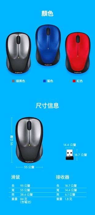 ~協明~ Logitech 羅技 M235n 無線滑鼠 Nano 超小型接收器