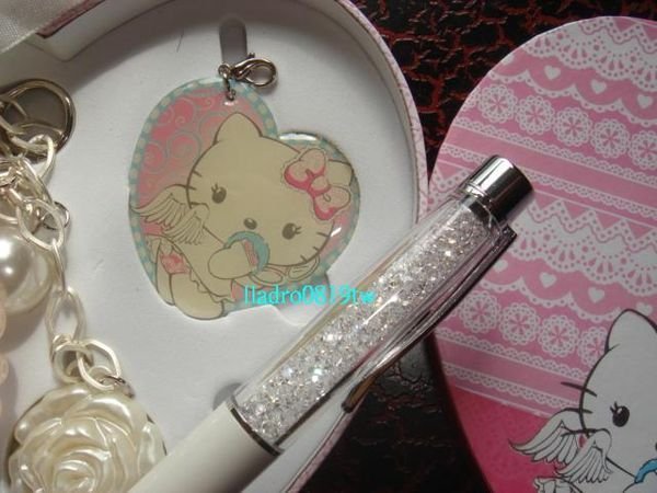 施華洛世奇 水晶筆 粗桿(珍珠白)+Hello Kitty 悠遊卡(華麗的惡魔)正品~ SWAROVSKI/另3D造型