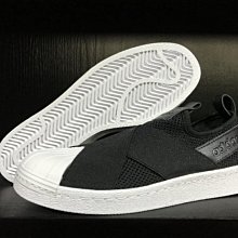 Adidas Superstar Slip On W 一腳蹬 黑色 繃帶鞋 貝殼頭 運動休閑鞋BY2884