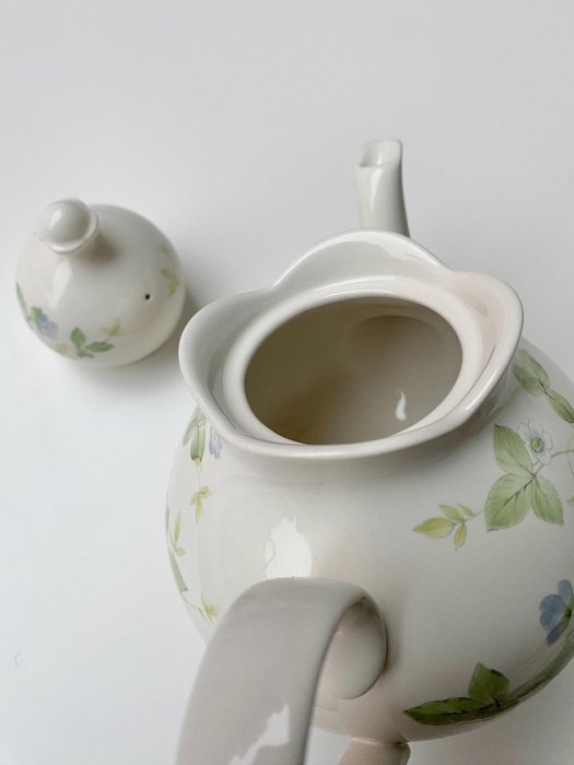 中古vintage綠色花卉Mikasa咖啡壺茶壺
