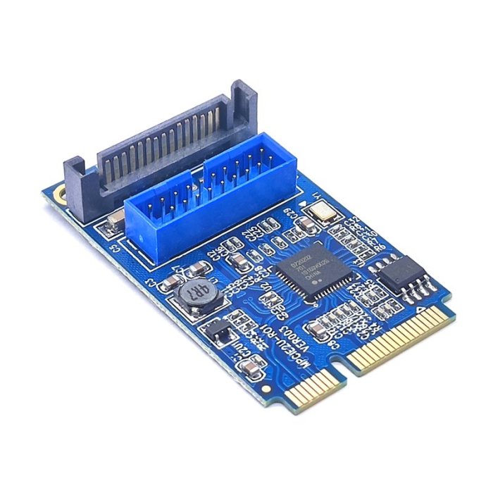 MINI PCI-E轉前置20PIN/19針M2 NVME TO USB3.0擴充卡瑞薩D720202