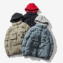 ∵ PRAY FOR FASHION ∴日系寬鬆冬季撞色針織棉布帽工裝改良款假兩件夾克鋪棉保暖外套