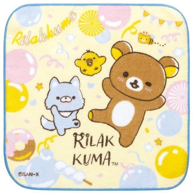 日本 SAN-X 懶懶熊 拉拉熊 Rilakkuma 角落小夥伴 角落生物 憂傷馬戲團 純棉 小手帕 正版授權