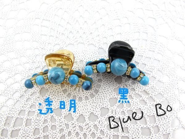 ~*BlueBo*~韓國飾品 波西米亞風  大小土耳其藍石小鯊魚夾 抓夾/盤髮夾~3.8cm