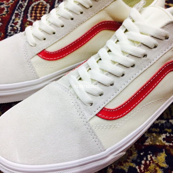 (smart)特價款 VANS OLD SKOOL 基本款 米白 紅線 GD平民款 VN0A38G1R1T