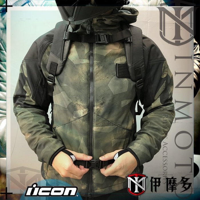 伊摩多※美國 iCON 防摔衣 D3O護具 通風拉鍊 連帽外套 防潑水 休閒版 MERC BATTLESCAR 綠