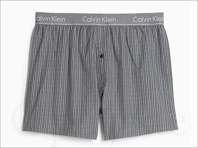 真品 Calvin Klein CK卡文克萊純棉 寬鬆內褲平口褲四角褲男內著 灰色格紋 M 號 愛COACH包包