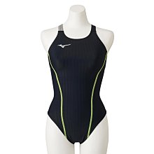 MIZUNO EXER SUITS 女泳衣 連身中叉泳衣 N2MA076070 黑x黃【iSport愛運動】