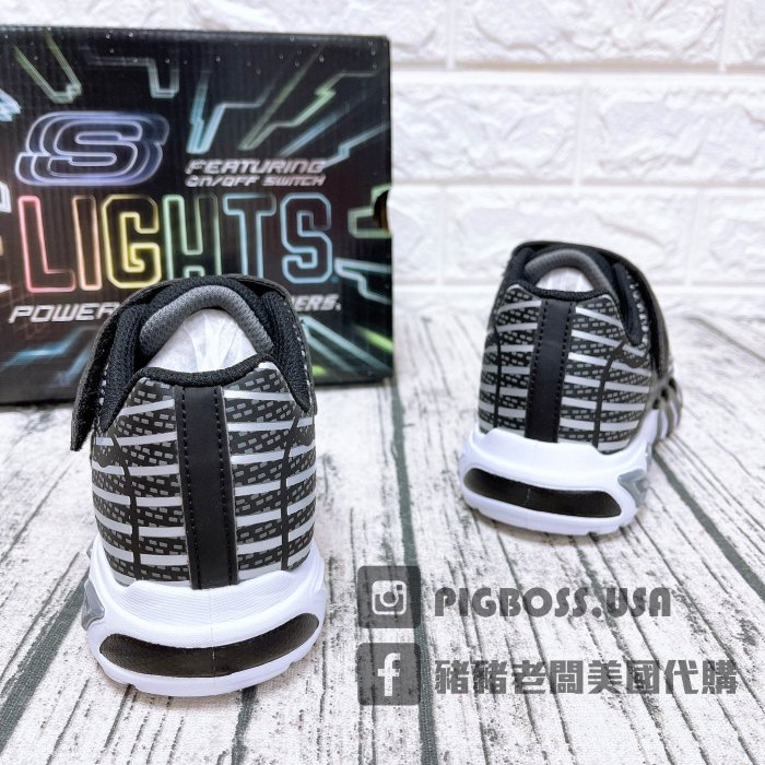 【豬豬老闆】SKECHERS FLEX-GLOW ELITE 休閒鞋 中童 黑白400135LBKGY 黑綠LBBLM