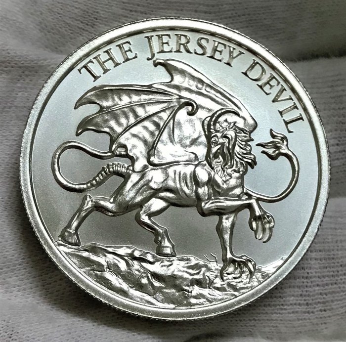 «自由銀»The Jersey Devil 高浮雕款-澤西島惡魔銀幣 (2 toz=62.2g) #290