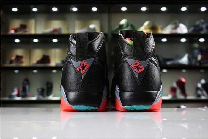 NIKE AIR JORDAN 7 Retro 黑 橘紅 705350-007 火星人 馬文