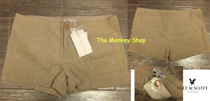 【 The Monkey Shop】全新正品 LYLE & SCOTT 短褲 褲子 經典基本款米白、黑色絨布直條