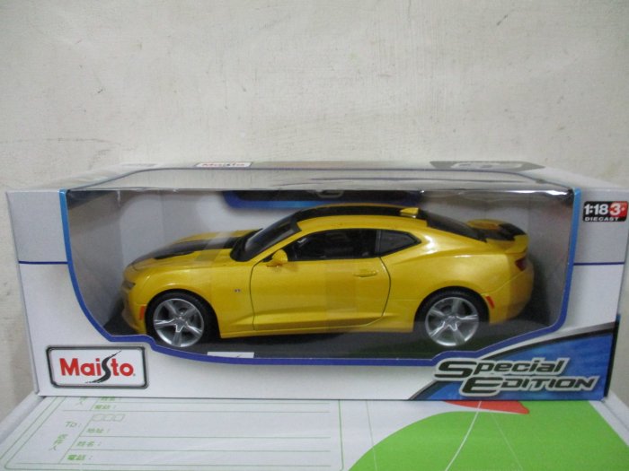 1風火輪多美1/18合金車Maisto出品2016 chevrolet camaro SS雪佛蘭科邁羅跑車八佰五一元起標