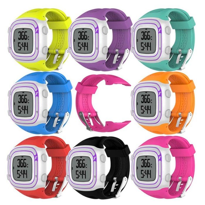 丁丁 佳明 Garmin Forerunner 10 15 新品純色情侶手錶矽膠錶帶 安全環保 佩戴舒適 時尚 替換腕帶