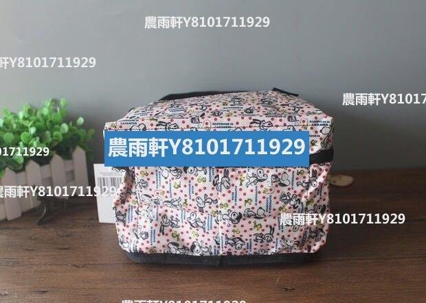 【熱賣精選】Lesportsac X Snoopy 花漾點點史努比 迷你黑色雙肩後背包 7418 降落傘防水-