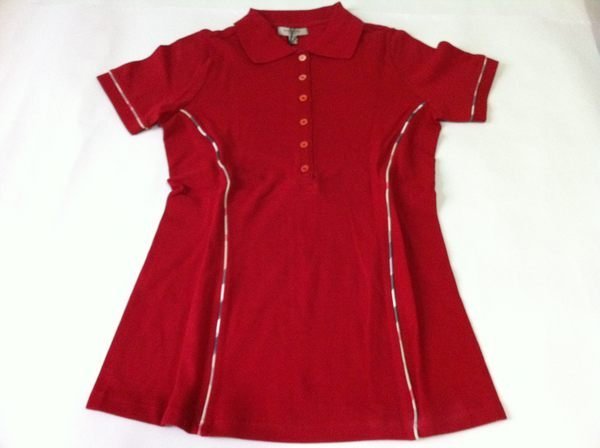 英國 名牌  Burberry  全新 真品  紅色 Polo衫 - S號