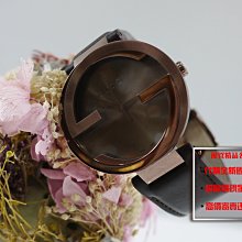 優買二手精品名牌店 GUCCI GG LOGO 42MM 古銅金 巧克力金色 大錶面 牛皮 錶帶 石英錶 錶 手錶 激新