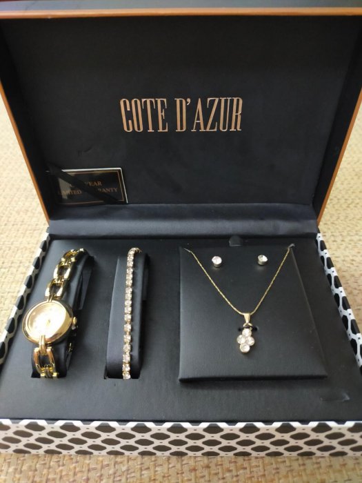 Cote d'Azur 項鍊 手錶 耳環 鑲鑽手鐲 全新禮盒 交換禮物