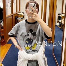 山東:Shinzone MICKEY RINGER TEE/雜誌刊載柔軟復古風格米奇撞色短TEE 240504