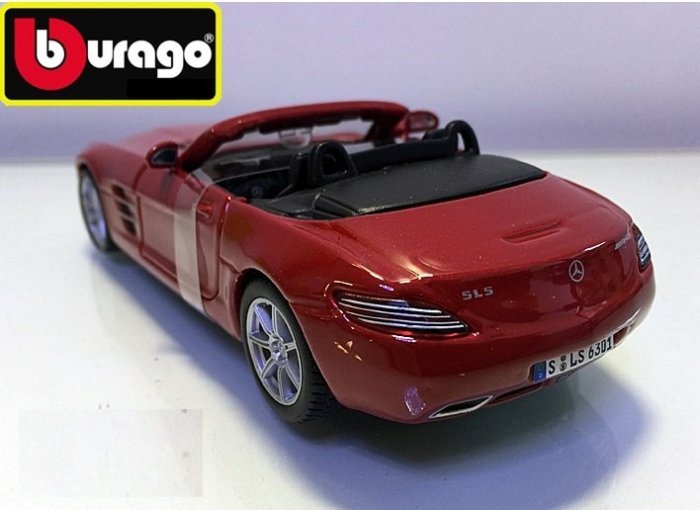 Bburago 比美高 Benz SLS AMG Roadster 賓士 敞篷 跑車 1:32 合金車 收藏 模型 贈品