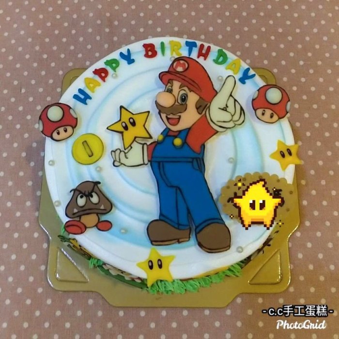 *CC手工蛋糕*- 瑪莉歐 Mario蛋糕 6吋 造型蛋糕 生日蛋糕 (板橋中和，中和環球購物中心旁)