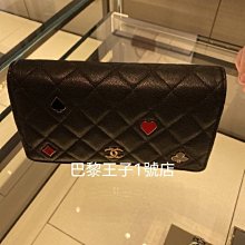 【巴黎王子1號店】香奈兒《CHANEL》AP3076 WOC包 撲克款 紅心 黑桃 黑色 荔枝皮 金鍊~預購