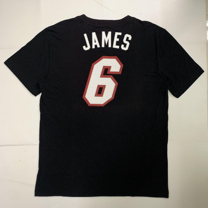 HA-美國職籃【邁阿密熱火×LeBron James】NBA 2010~14年 球員背號T恤 (黑,L號 Adidas