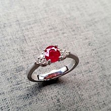 ☆采鑫天然寶石☆ **心動 **緬甸天然紅寶石K金鑽戒~0.65ct~~女戒款~全新品~附鑑定書