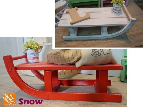 ZAKKA鄉村風雪橇(聖誕節婚禮佈置板凳木椅攝影棚穿鞋椅木箱木盒茶几木桌IKEA招牌