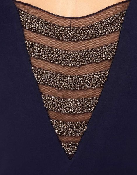 (嫻嫻屋) 英國ASOS新品 名模性感S曲線背後精緻金屬串珠洋裝連身裙/婚禮/晚宴 現貨UK8