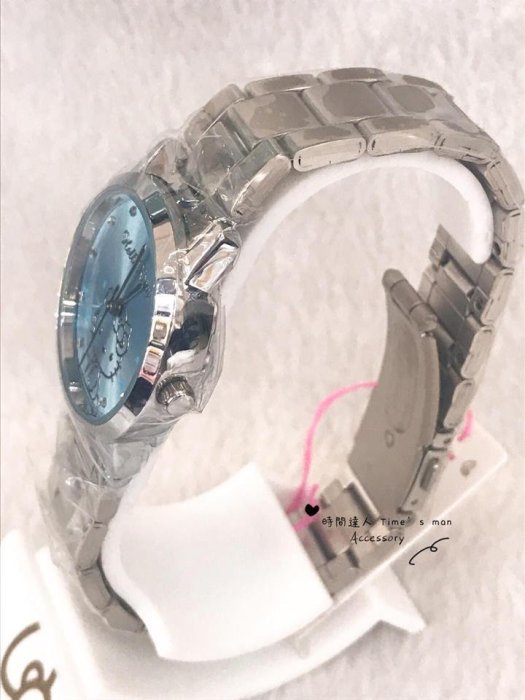 [時間達人]SANRIO三麗鷗 凱蒂貓Hello Kitty手錶流行錶系列石英手錶HK608WNI 不鏽鋼帶 藍面 學生