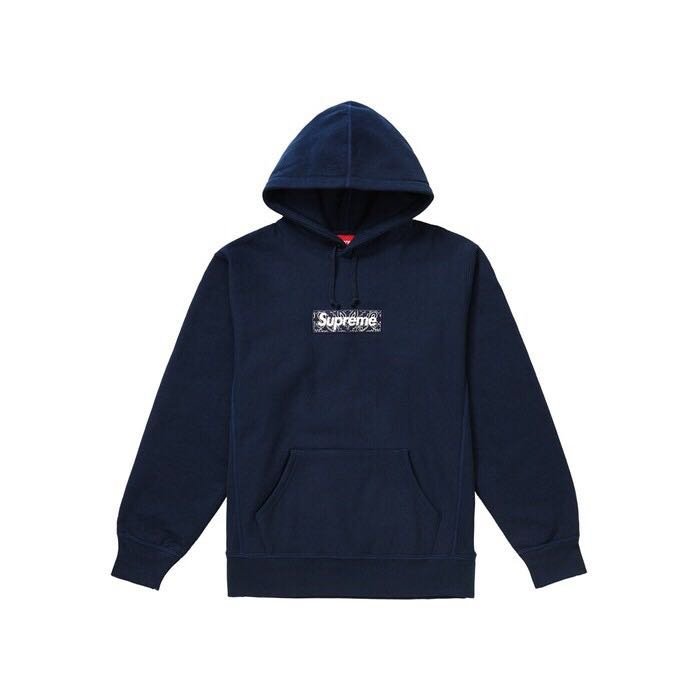 灰M Bandana Box Logo Hooded Sweatshirt-