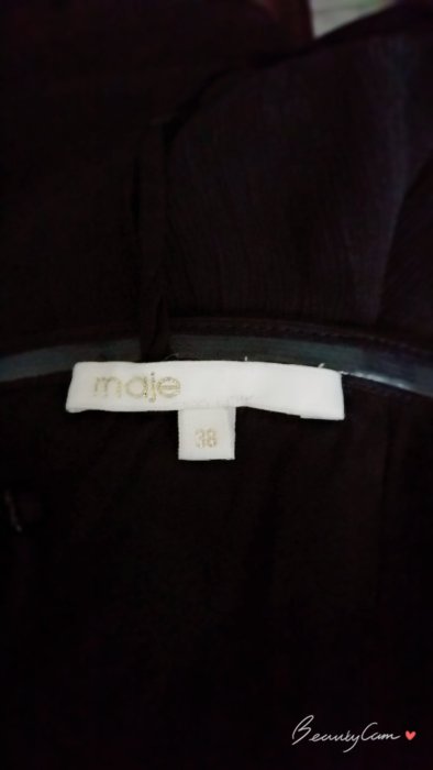 maje 黑色拼接皮革洋裝/連身裙(A24)